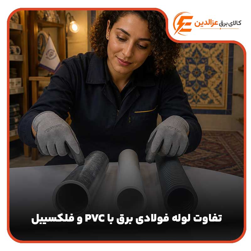 تفاوت لوله فولادی برق با PVC و فلکسیبل